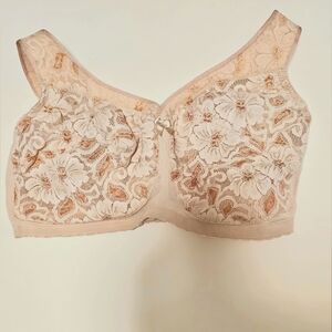 Glamorise 38G Beige Lace Full-Coverage Bra - Never Wore - Washed Only 4D